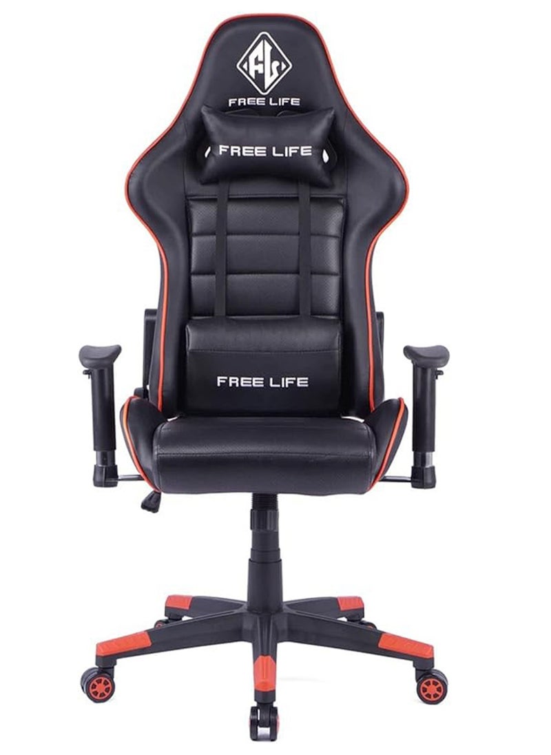 High Back Gaming Chair PU Leather Office Chair Adjustable Video Gaming Chairs Swivel Racing Chair with Adjustable Armrest