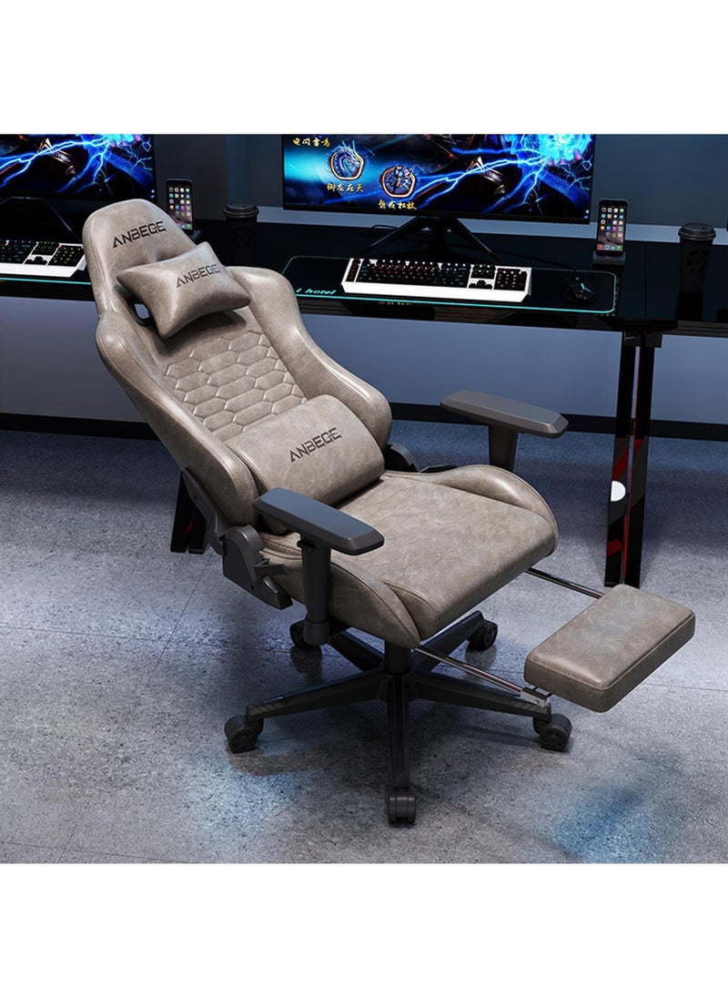 Gaming Chair Luxury Vintage Leather  with Footrest - 360° Rotation and Adjustable Armrests