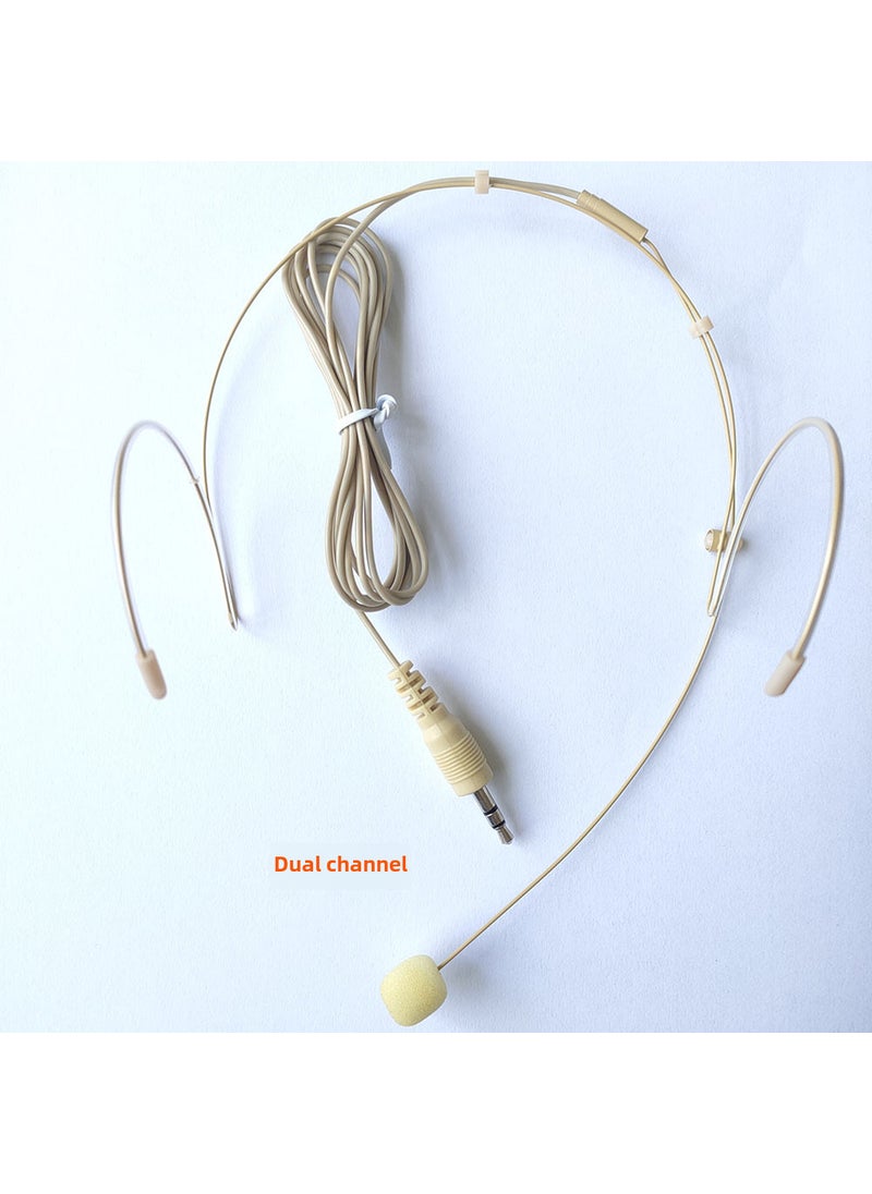 Skin color black head-mounted microphone loudspeaker with invisible ear-hanging condenser tour guide microphone collar clip 3.5 Dual Channel Direct Insertion (Head-mounted) Skin Color Wheat