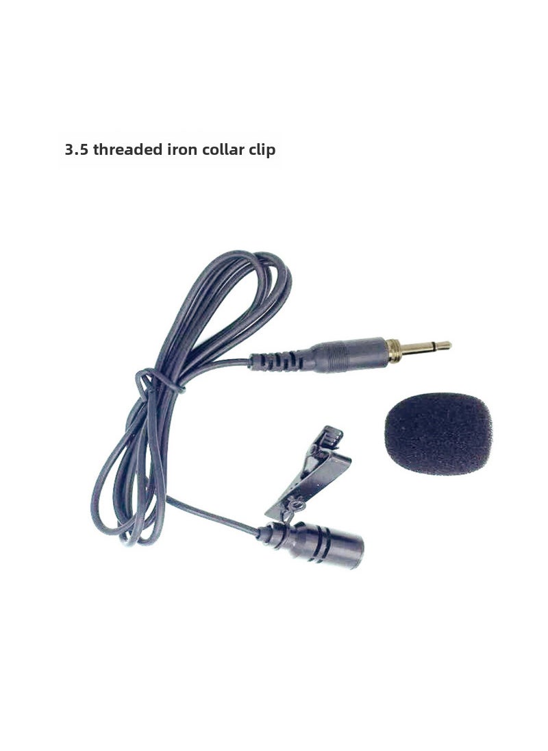 Skin color black head-mounted microphone loudspeaker with invisible ear-hanging condenser tour guide microphone collar clip 3.5 external screw iron collar clip Black