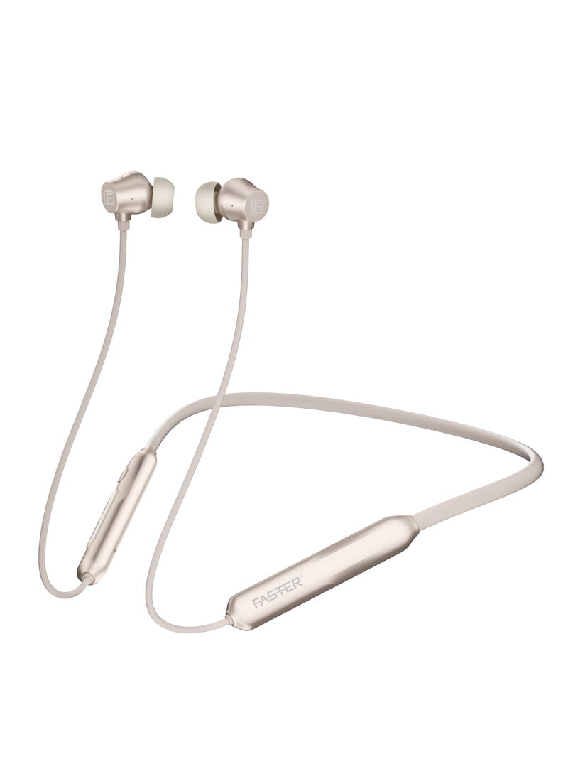 Sports Neckband In-Ear Wireless Earphones - Noise Canceling Headphones with Mic - Deep Bass, Active Noise Cancellation, Magnetic Buds, Fast Charging, and Voice Assistant - Earbuds Perfect for Sports, Gaming, Call, Music (White)