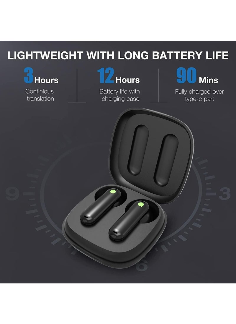 Timekettle WT2 Edge - Two-Way Instant Translation, Language Translator Device with 40 Languages ​​and 93 Accents Online, Offline Translator Earbuds with App for iOS and Android (Black)