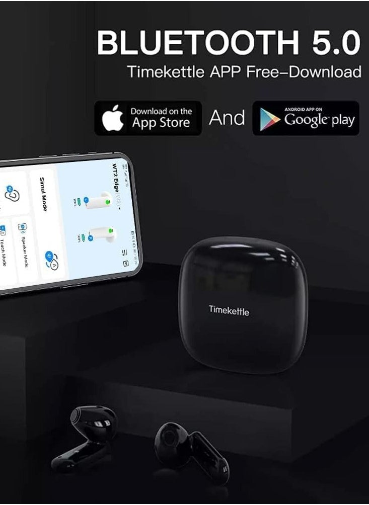 Timekettle WT2 Edge - Two-Way Instant Translation, Language Translator Device with 40 Languages ​​and 93 Accents Online, Offline Translator Earbuds with App for iOS and Android (Black)
