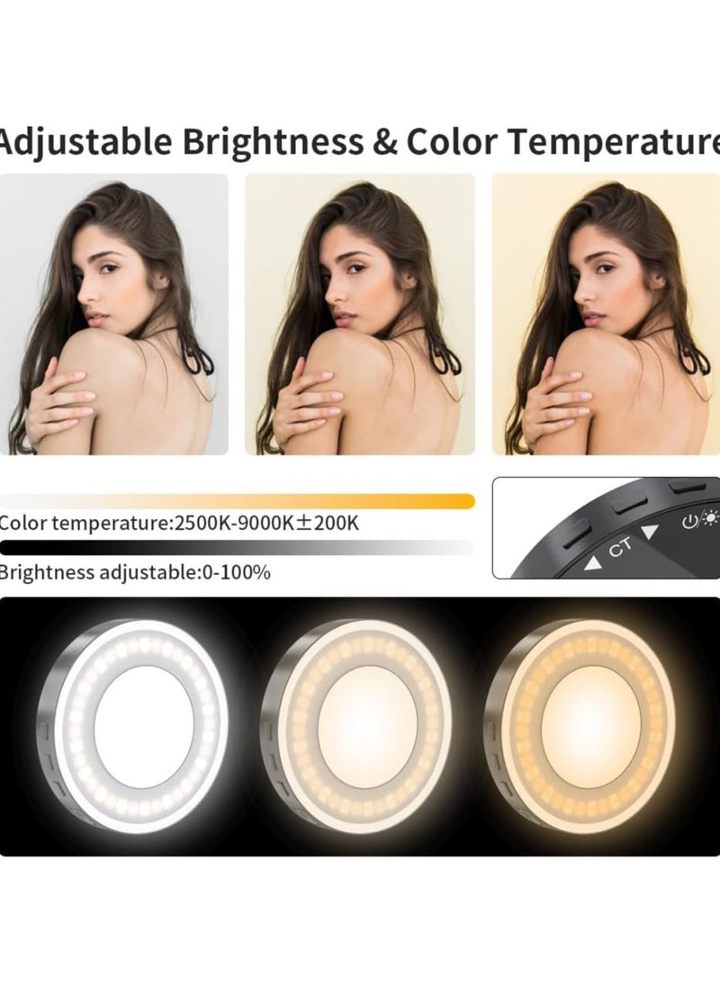 W36 Magnetic Mini LED Ring Light,Rechargeable Selfie Light for Phone, iPhone, Android, iPad, Laptop for Selfie/Video Conference/Zoom Call/Photography/Makeup/Picture