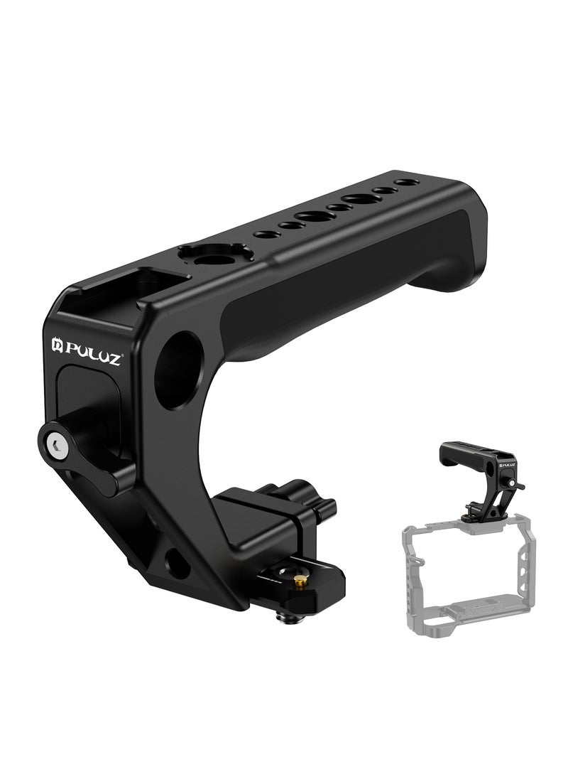 PULUZ Double-thread Metal Quick Release Top Handle with Cold Shoe for Camera Cage Stabilizer