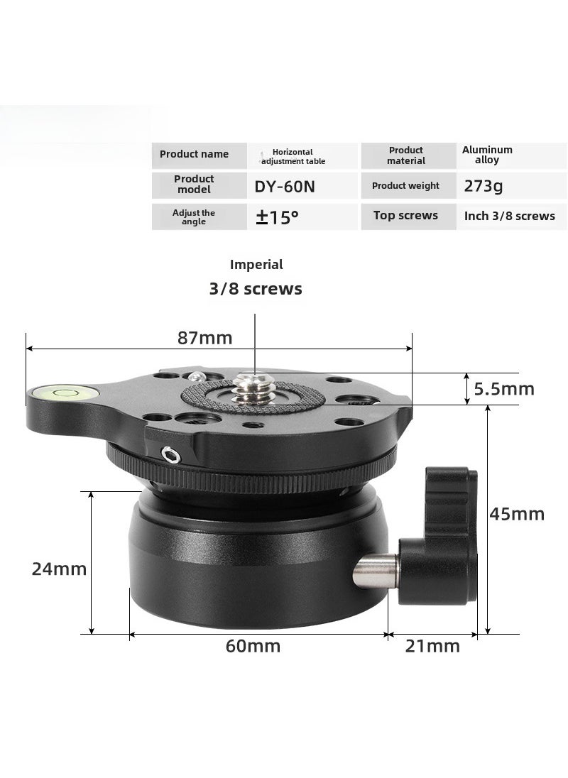 Wholesale DY-60N universal horizontal adjustment seat panoramic head tripod SLR camera adjustment table hemisphere base DY60N-A/S