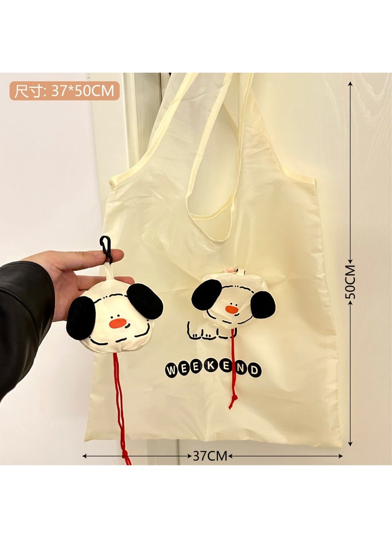 Cartoon Dog Foldable Shopping Bag Large Eco-Friendly 1 # Cute puppy shopping bag