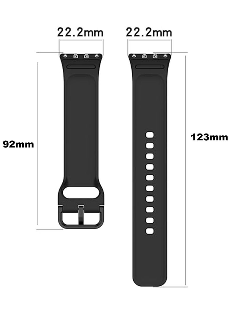 Compatible for Samsung Galaxy FIT 3 Watch Band, Silicone Breathable Quick Release Watch Strap Accessories for Samsung Galaxy FIT 3 SM-R390 Smartwatch, Black+Blue+White