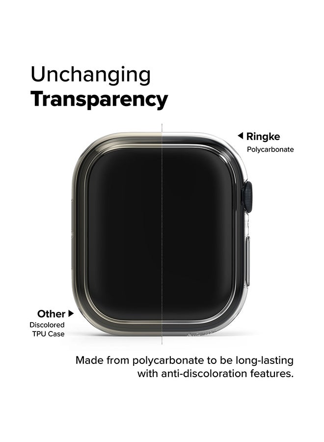 Slim Case For Apple Watch 10 46mm, Bezel Frame Only Hard Polycarbonate Thin Cover- Clear + Dark Gray Multicolour