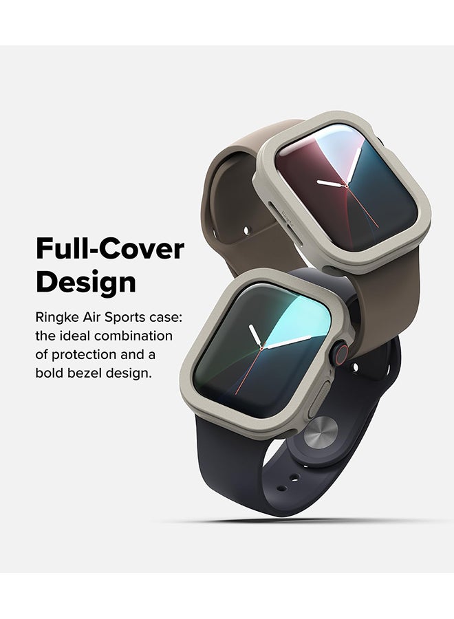 Air Sports For Apple Watch 10 42mm Case Thin Soft Flexible Rugged TPU Raised Bezel Frame Shockproof Protective Button Cover - Warm Gray