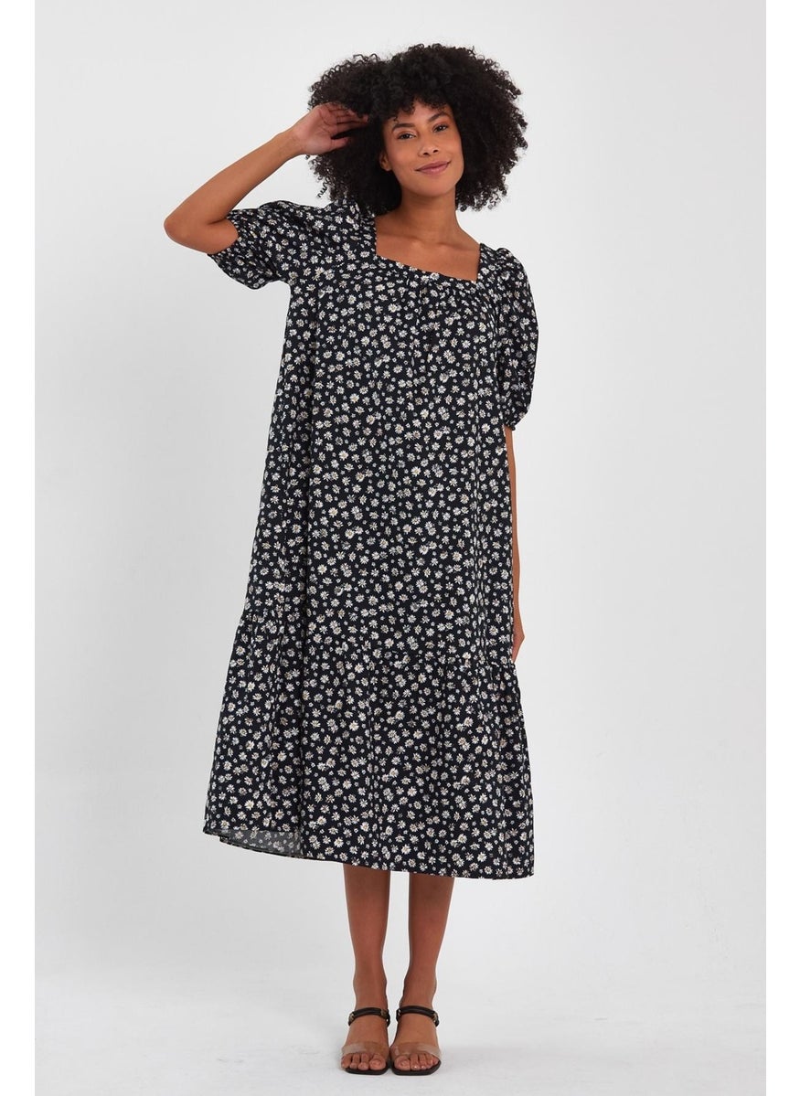 Alexandergardı Patterned Square Neck Dress (B23-004)