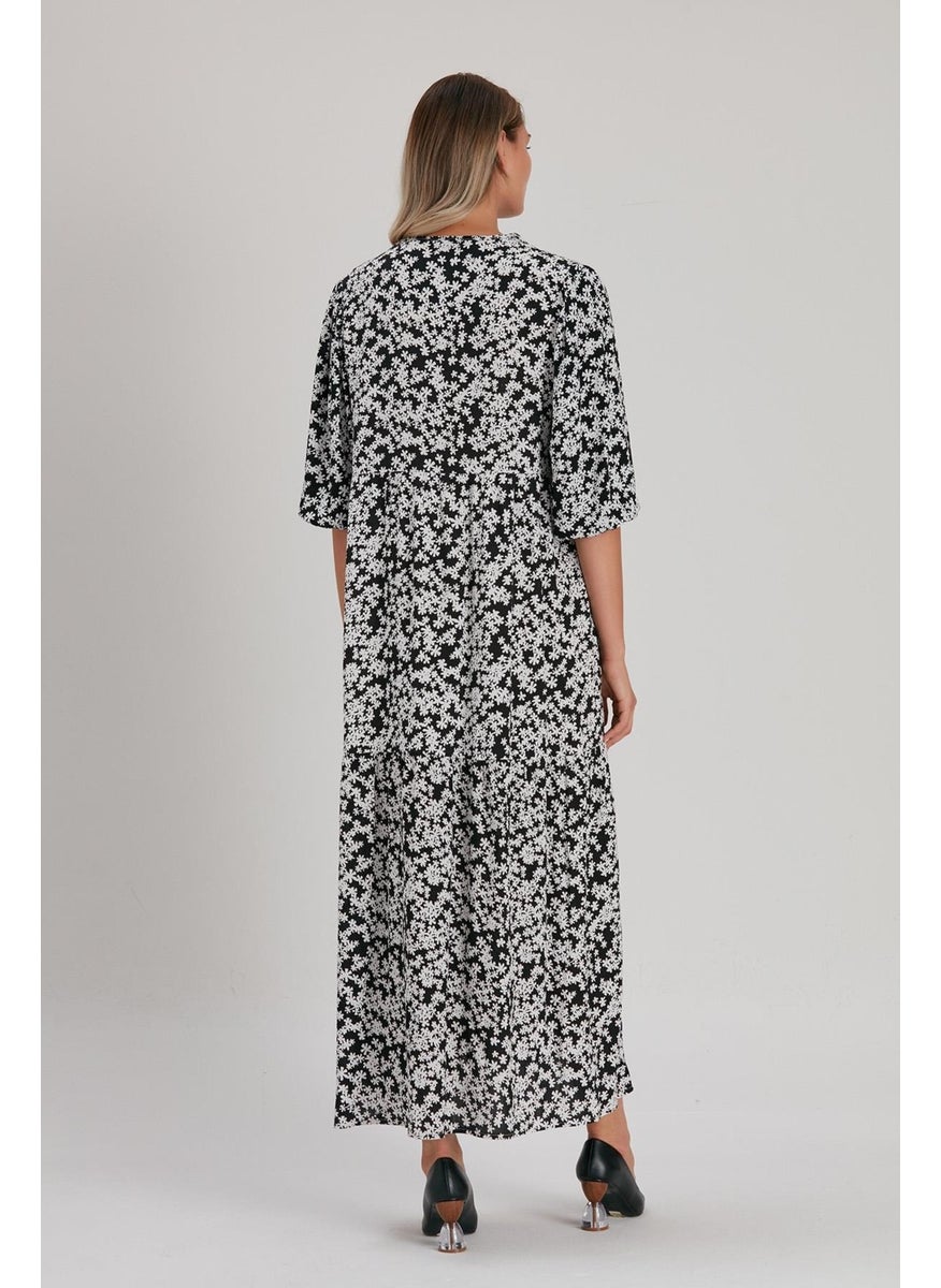 Alexandergardı Tie Neck Patterned Long Dress (B21-48400)