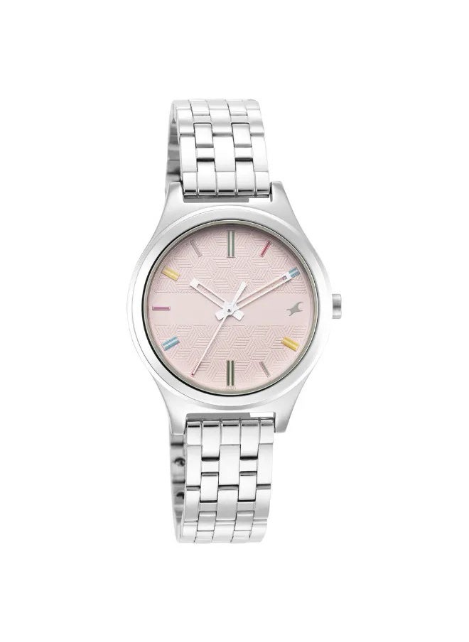 Women's Analog Round Shape Metal Wrist Watch - 6152SM04 - 40 Mm