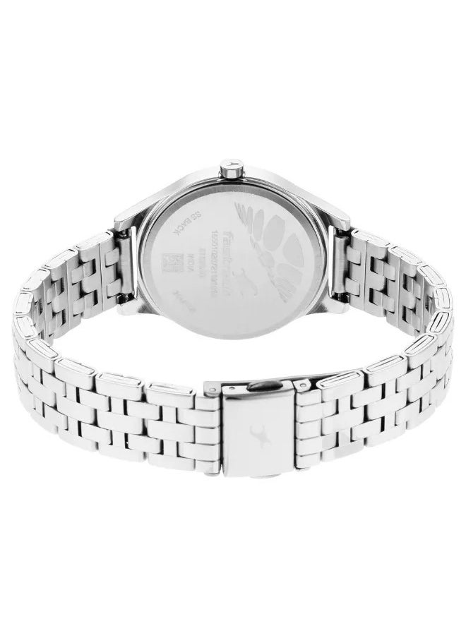 Women's Analog Round Shape Metal Wrist Watch - 6152SM04 - 40 Mm