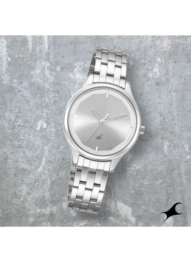 Women's Analog Round Shape Metal Wrist Watch - 6248SM01 - 40 Mm