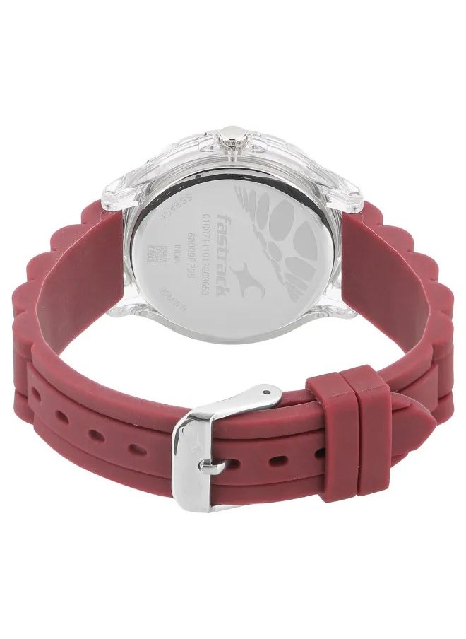 Women's Analog Round Shape Silicone Wrist Watch - 68009PP06 - 39 Mm