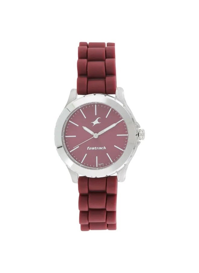 Women's Analog Round Shape Silicone Wrist Watch - 68009PP06 - 39 Mm