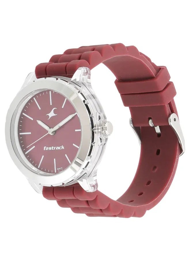 Women's Analog Round Shape Silicone Wrist Watch - 68009PP06 - 39 Mm
