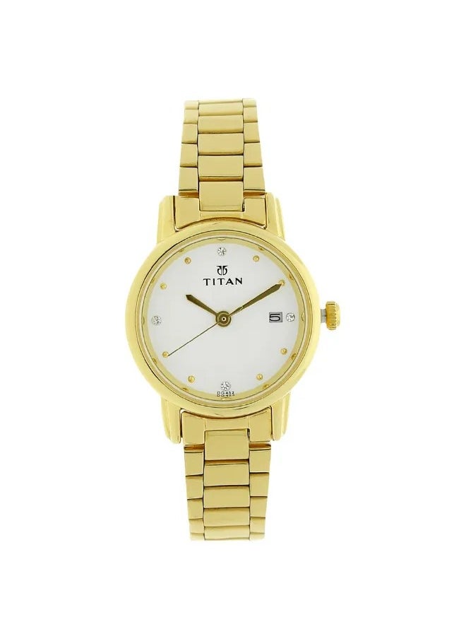 Women's Analog Round Shape Stainless Steel Wrist Watch - 2572YM01 - 33.2 Mm