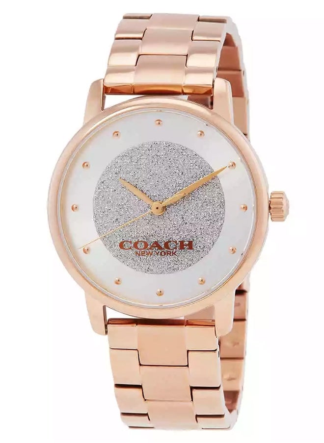 COACH ROUND ANALOG WOMEN'S SILVER WHITE CASE WATCH - 14000105