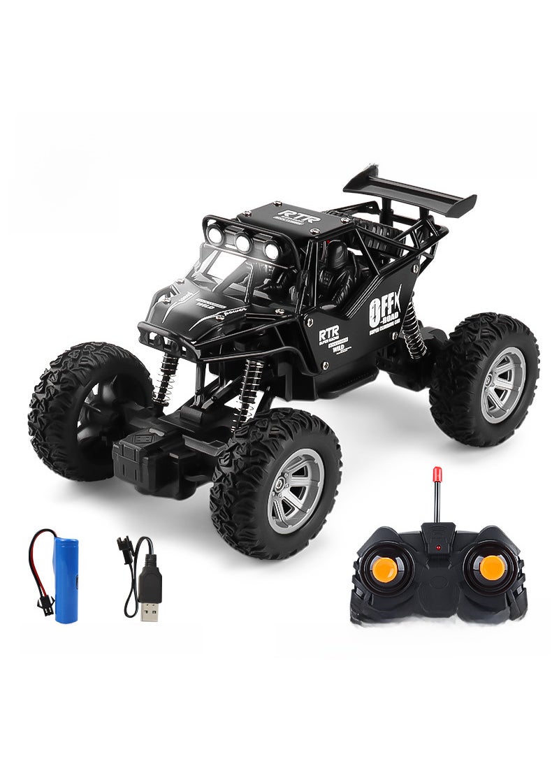 Cross-border 1:20 remote control off-road alloy climbing car lights children Bigfoot four-way climbing car toy model Alloy-Black