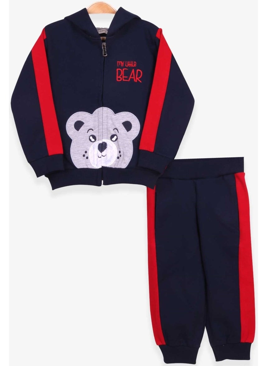 Boys Tracksuit Suit Bear Printed Navy (1-4 Years)