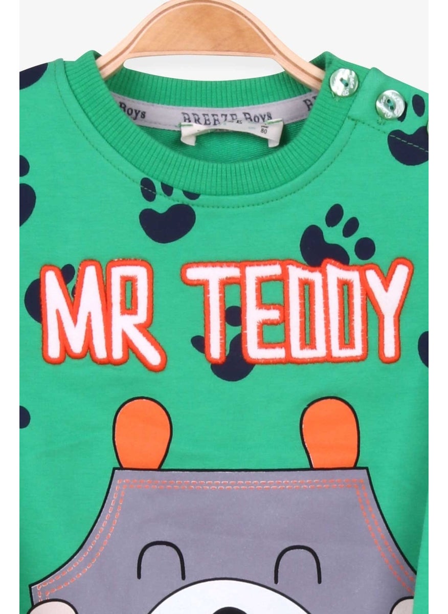 Boys Tracksuit Set Bear Printed Green (1-4 Age)