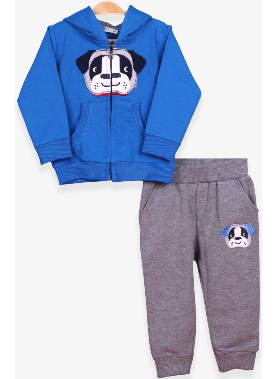 Boys Tracksuit Set Dog Embroidered Sax (1-4 Ages)