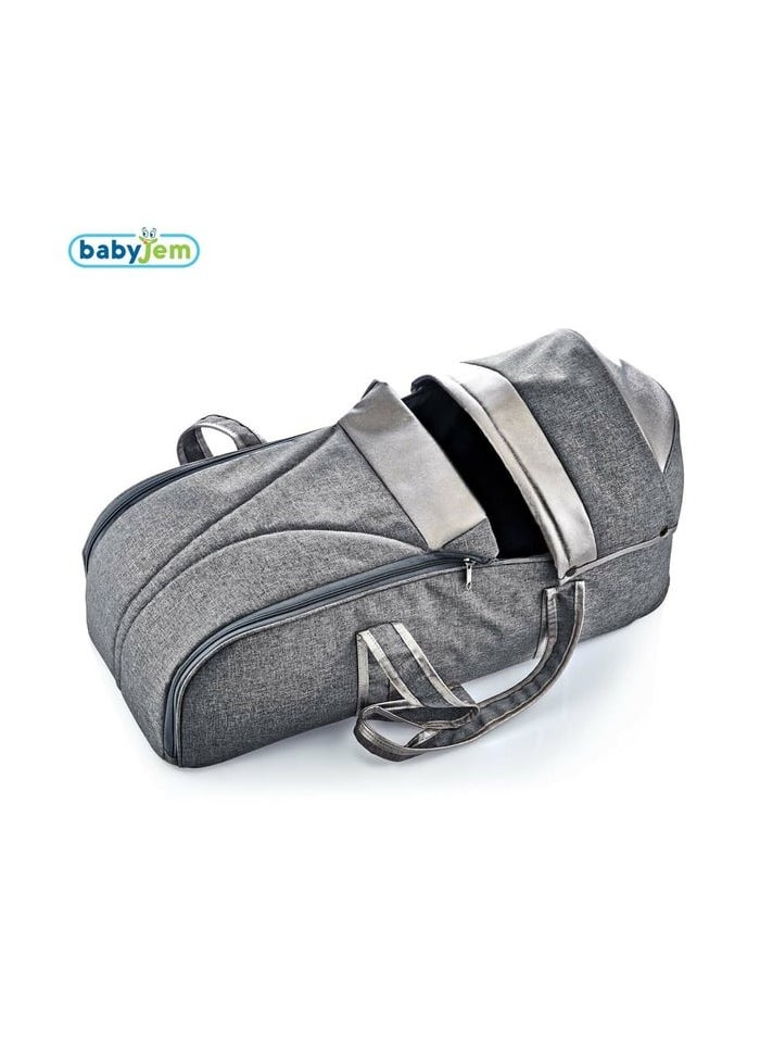 Babyjem Baby Care Bag, Grey, Denim, Convenient, Pocket Waterproof Bag, Lightweight Design, Easy to Clean