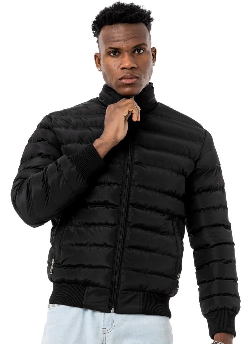 Puffer Coat Comfort Black Men's Coat M1803TS