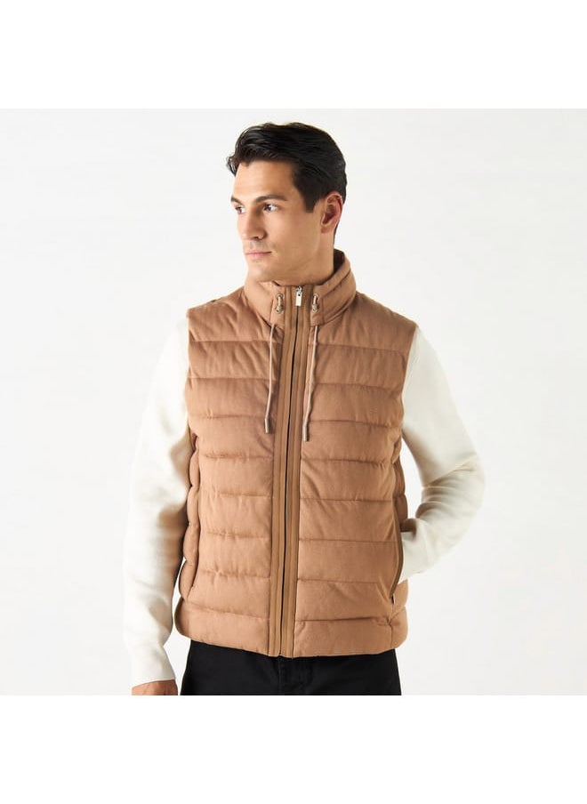 Iconic Quilted Zip Through Gilete with Pockets