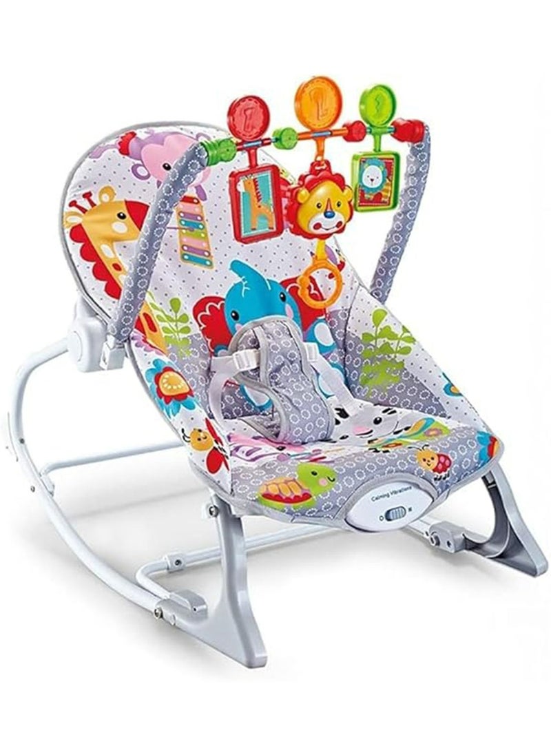 Baby Rocker and Bouncer Chair with Soothing Vibrations, Multi-Position Recline Portable Bouncer