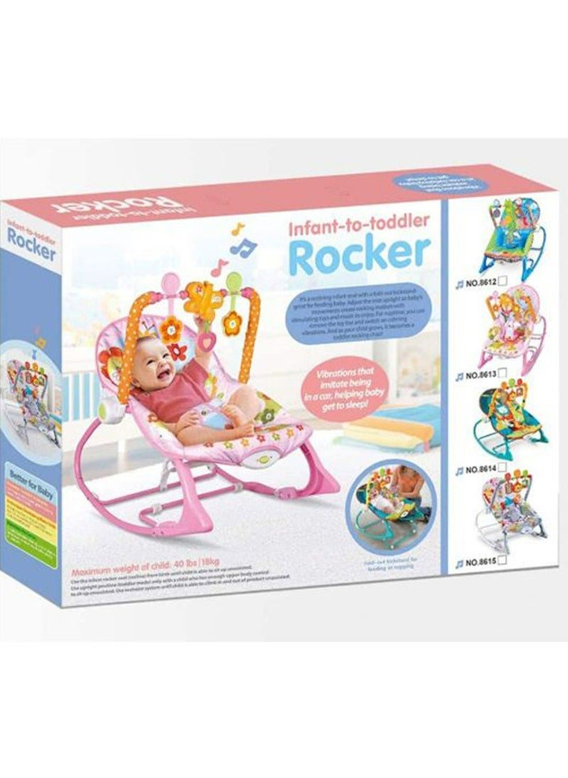 Baby Rocker and Bouncer Chair with Soothing Vibrations, Multi-Position Recline Portable Bouncer