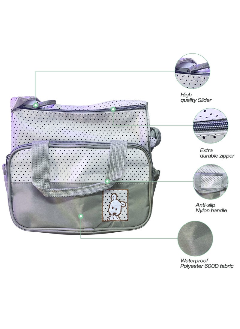 Diaper Bag, large travel diaper tote multifunction for mom and dad, 5 pieces Waterproof bag boys girls with changing pad, pacifier case insulated pockets