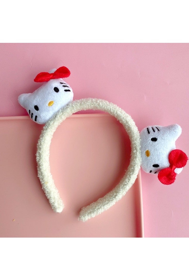 Three Piece Set — Girl's Stylish Cartoon Love Fake Two-Piece Sweater Knitted Dress Hair Hoop Handbag