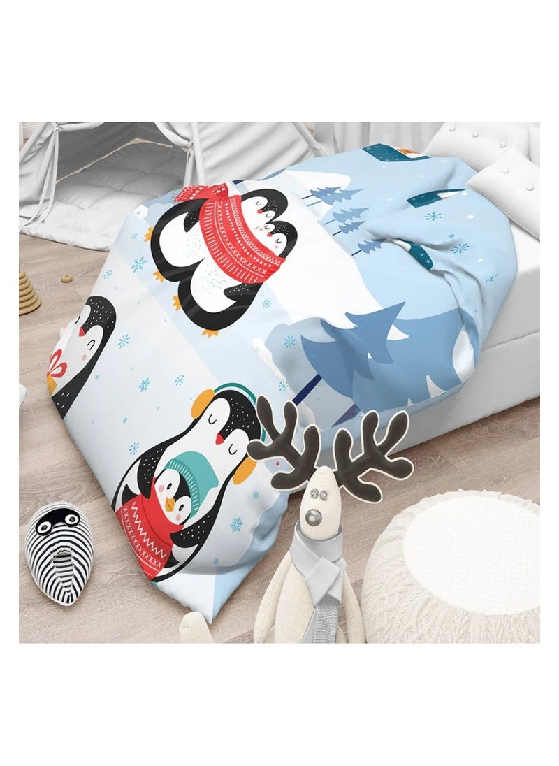 Polka Tots Kids Reversible Comforter Blanket - Penguin