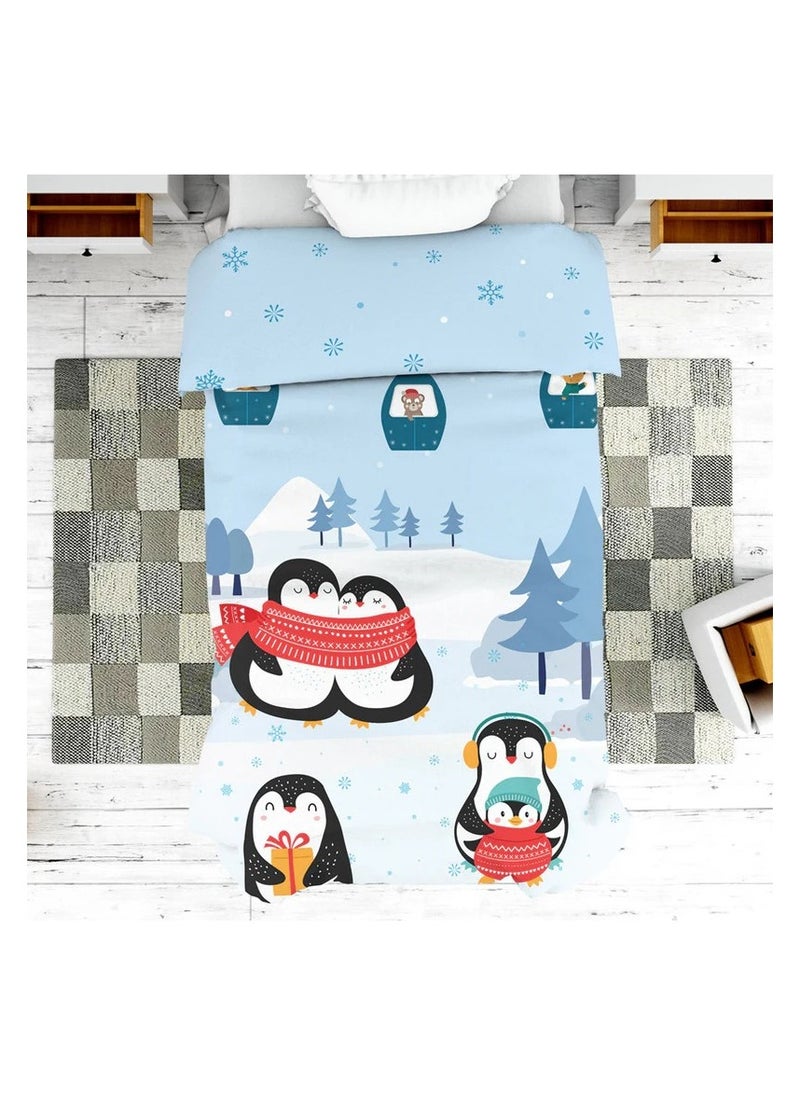 Polka Tots Kids Reversible Comforter Blanket - Penguin