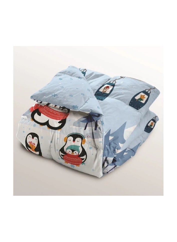 Polka Tots Kids Reversible Comforter Blanket - Penguin