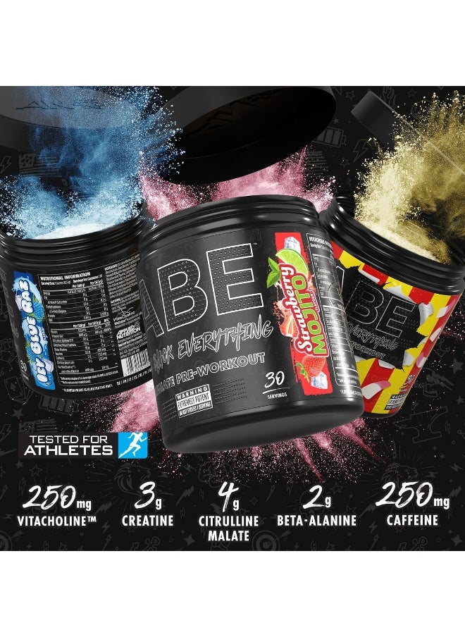 All Black Everything Pre Workout Powder Energy Physical Performance With Citrulline Creatine Bet 30 Servings Icy Blue Raz