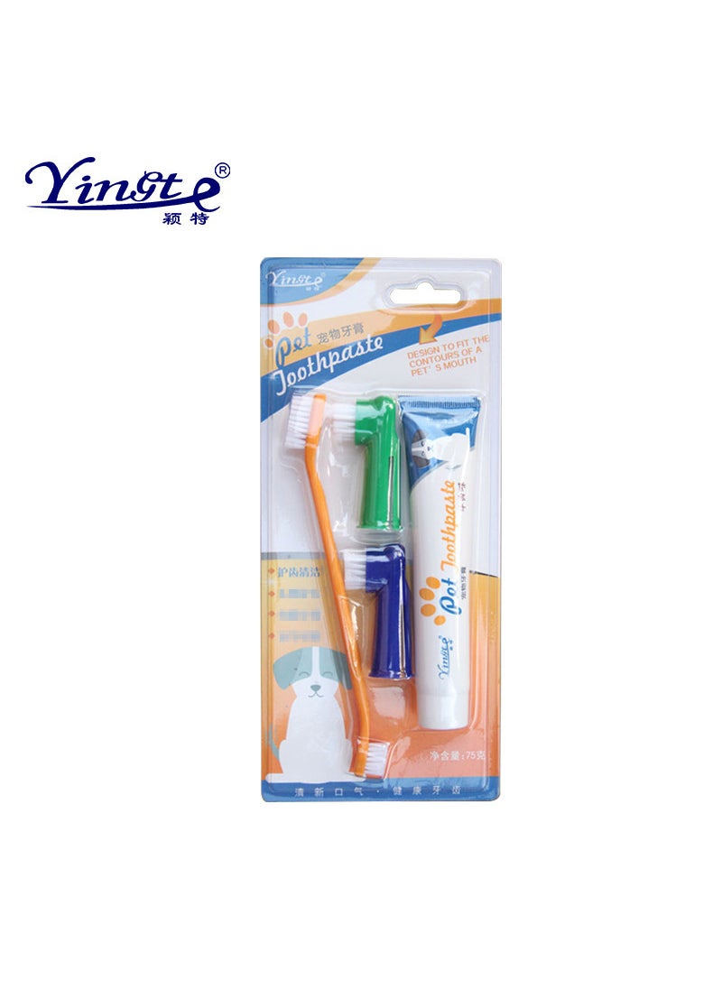 Dog Dental Care Kit Toothpaste  Toothbrush Set Vanilla flavor (more than 30 4.7 yuan)