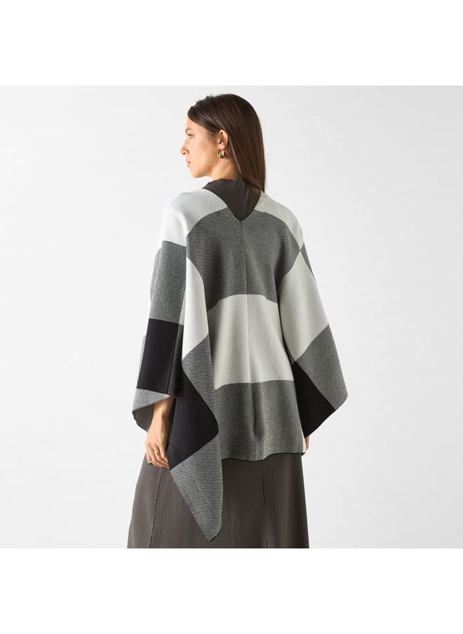 Iconic Textured Reversable Asymmetric Poncho