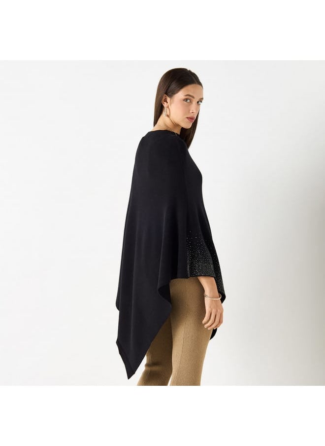 Iconic Embellished Asymmetric Poncho