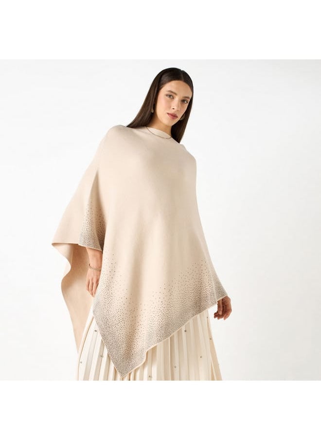 Iconic Embellished Asymmetric Poncho