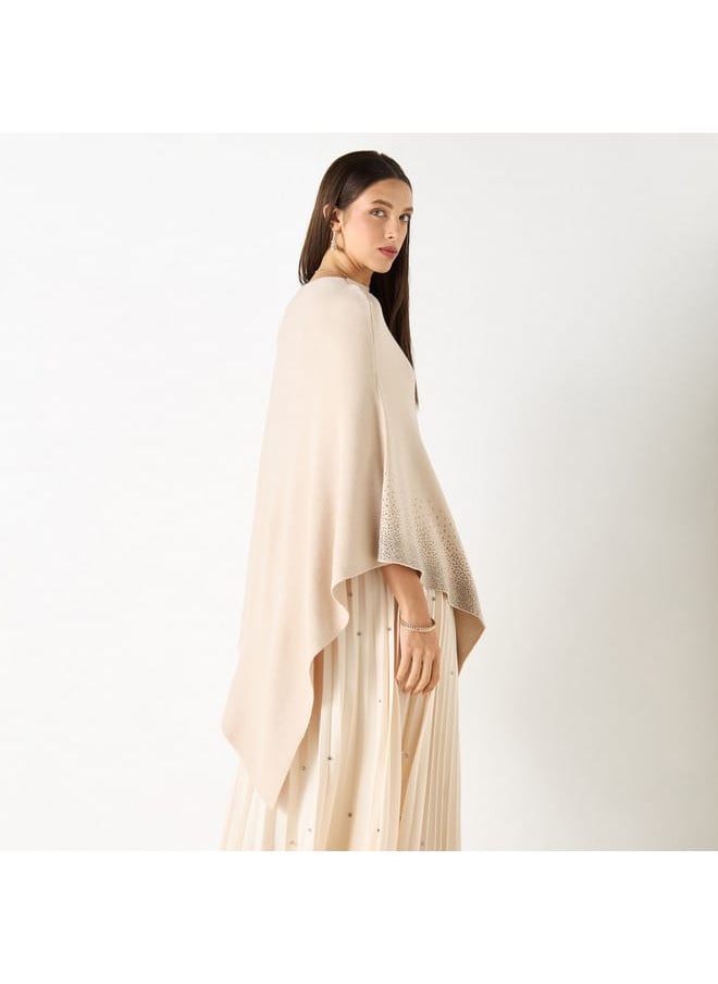 Iconic Embellished Asymmetric Poncho