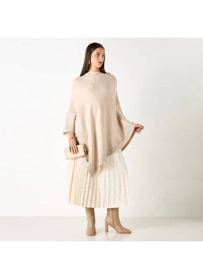 Iconic Embellished Asymmetric Poncho