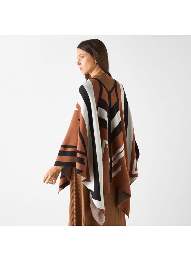 Iconic Textured Reversable Asymmetric Poncho