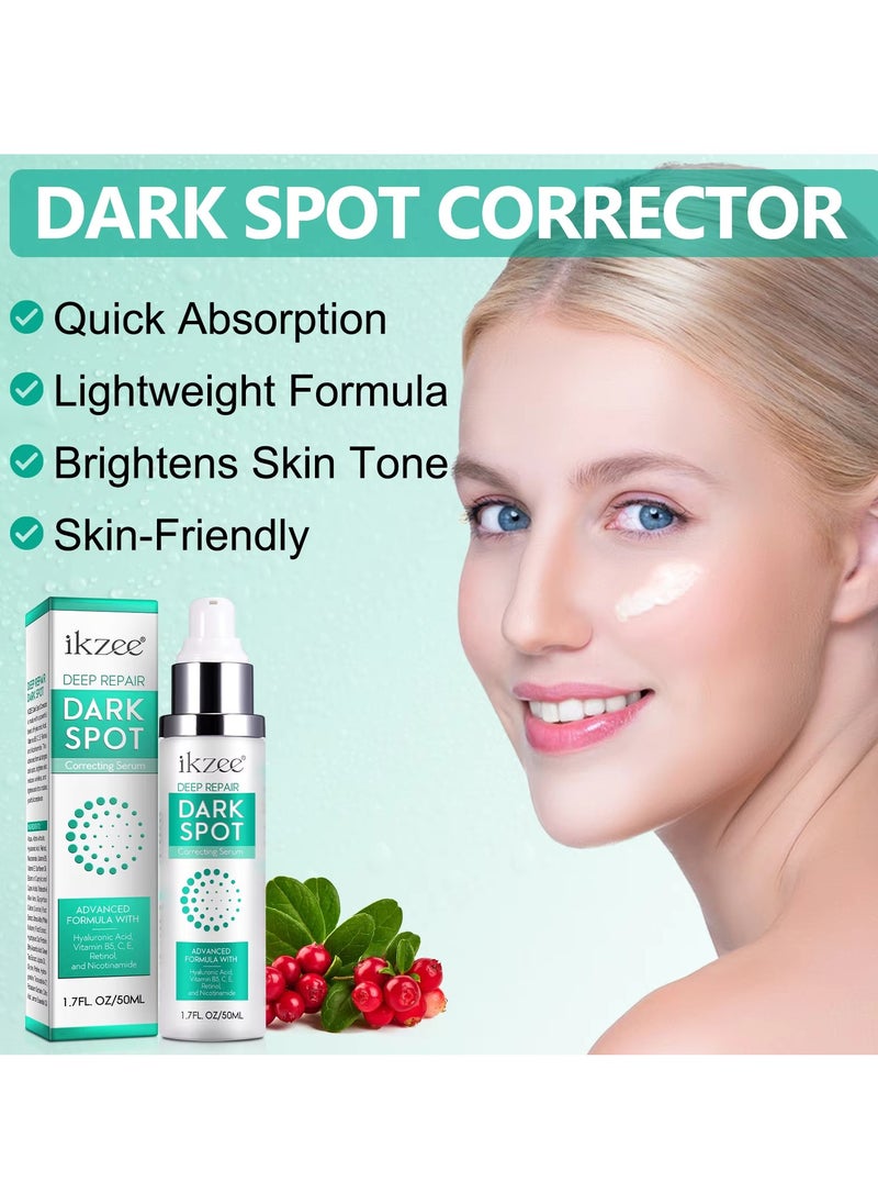 Dark Spot Correcting Serum 50ml Deep Repair Dark Corrector Cream Brightens Skin Tone Firms Complexion Smooth Skin Enhance Texture Reduce Dark Spots with Retinol and Hyaluronic Acid