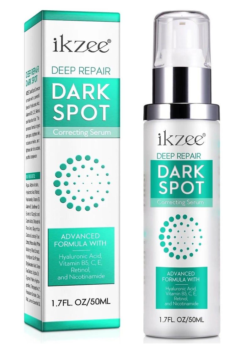 Dark Spot Correcting Serum 50ml Deep Repair Dark Corrector Cream Brightens Skin Tone Firms Complexion Smooth Skin Enhance Texture Reduce Dark Spots with Retinol and Hyaluronic Acid