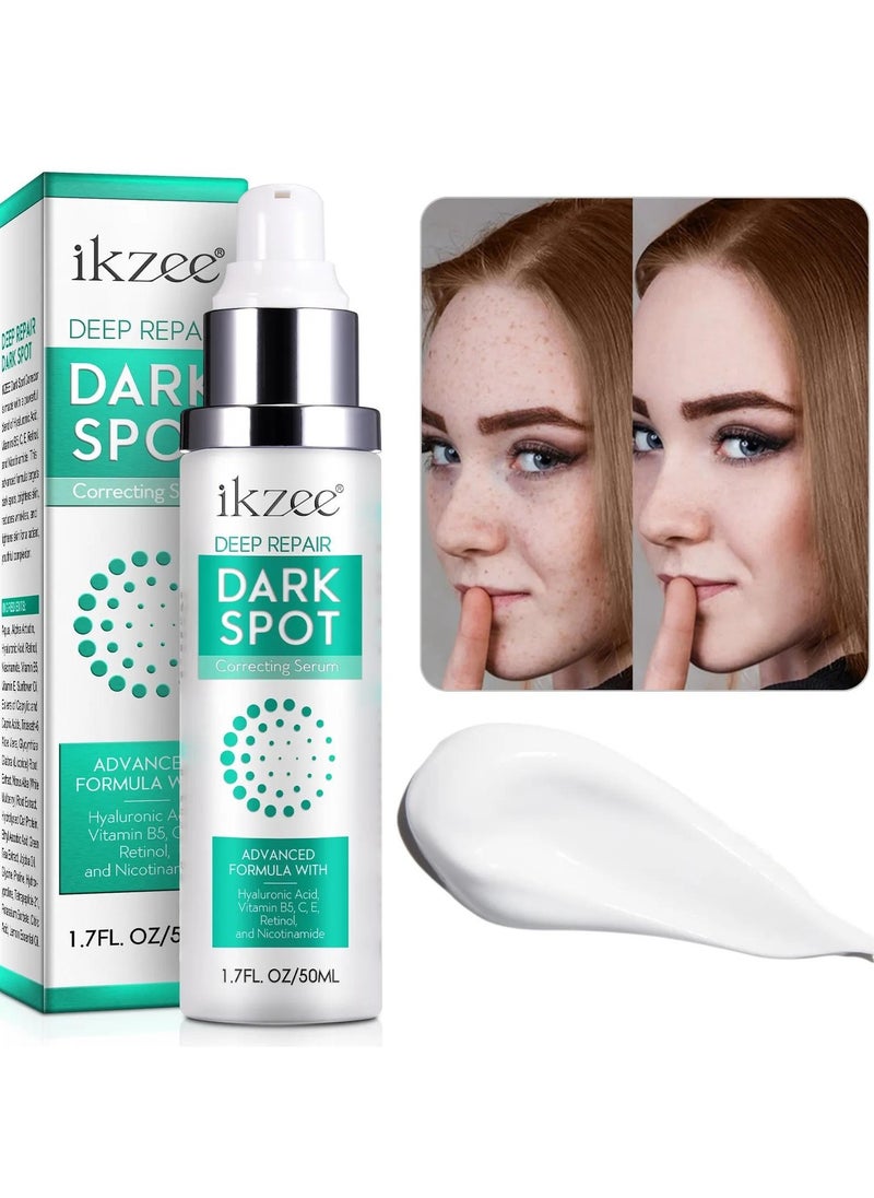 Dark Spot Correcting Serum 50ml Deep Repair Dark Corrector Cream Brightens Skin Tone Firms Complexion Smooth Skin Enhance Texture Reduce Dark Spots with Retinol and Hyaluronic Acid