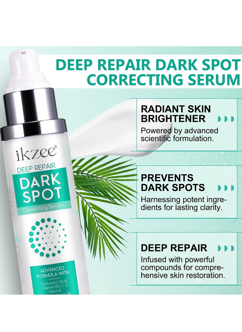 Dark Spot Correcting Serum 50ml Deep Repair Dark Corrector Cream Brightens Skin Tone Firms Complexion Smooth Skin Enhance Texture Reduce Dark Spots with Retinol and Hyaluronic Acid